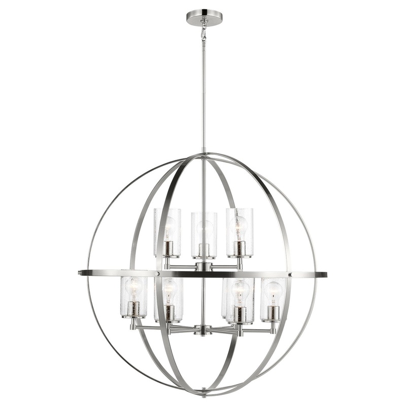 Generation Lighting 3124679-962 Alturas Nine Light Chandelier, Brushed Nickel