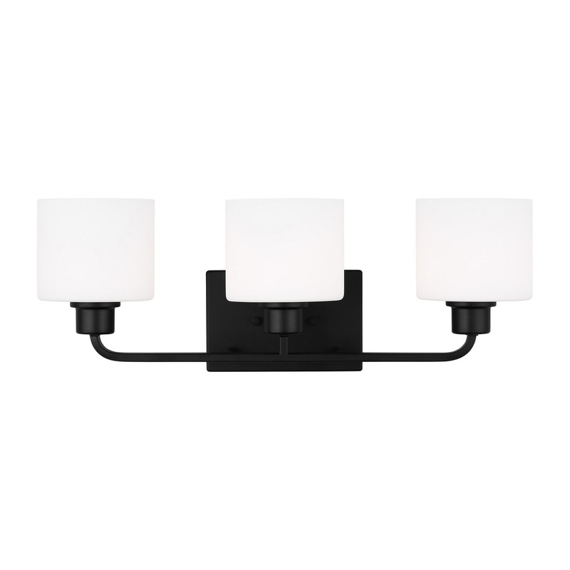 Generation Lighting 4428803EN3-112 Canfield Three Light Wall / Bath, Midnight Black