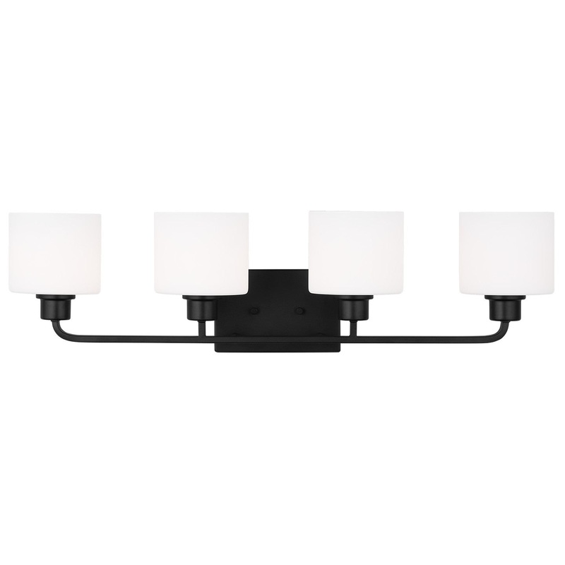Generation Lighting 4428804EN3-112 Canfield Four Light Wall / Bath, Midnight Black