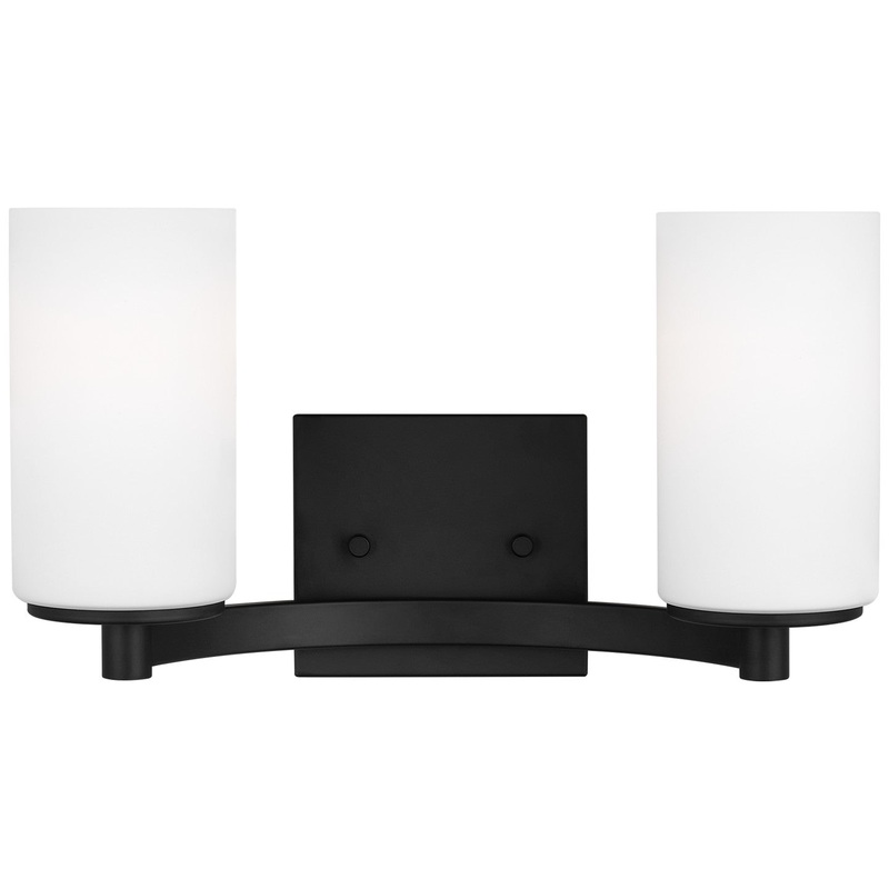 Generation Lighting 4439102-112 Hettinger Two Light Wall / Bath, Midnight Black