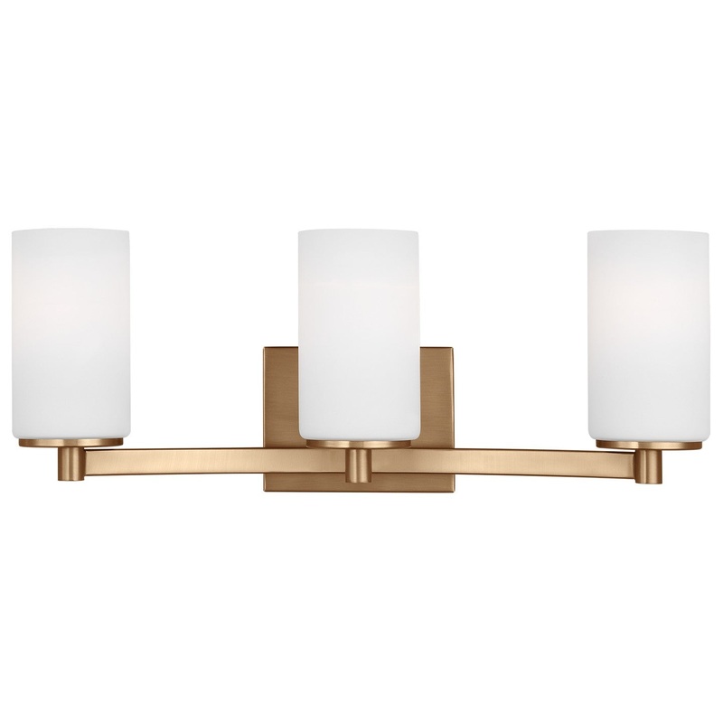 Generation Lighting 4439103-848 Hettinger Three Light Wall / Bath, Satin Brass