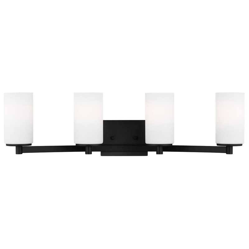 Generation Lighting 4439104EN3-112 Hettinger Four Light Wall / Bath, Midnight Black