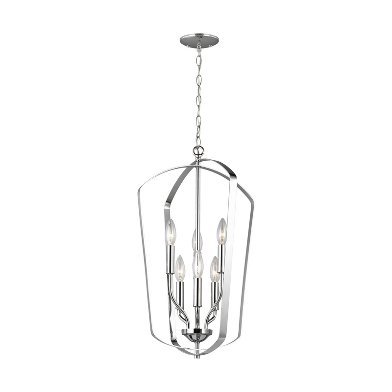 Generation Lighting 5134906-05 Romee Six Light Hall / Foyer Pendant, Chrome