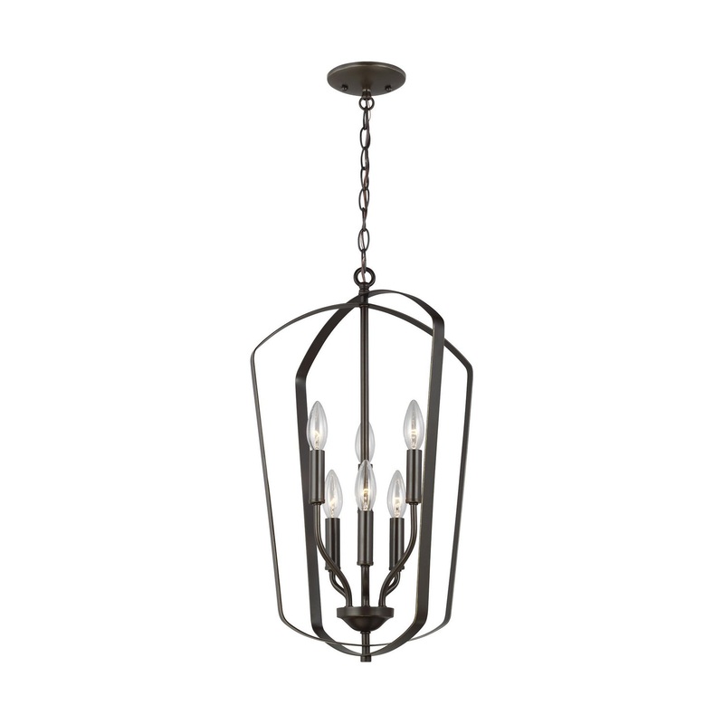 Generation Lighting 5134906EN-710 Romee Six Light Hall / Foyer, Bronze