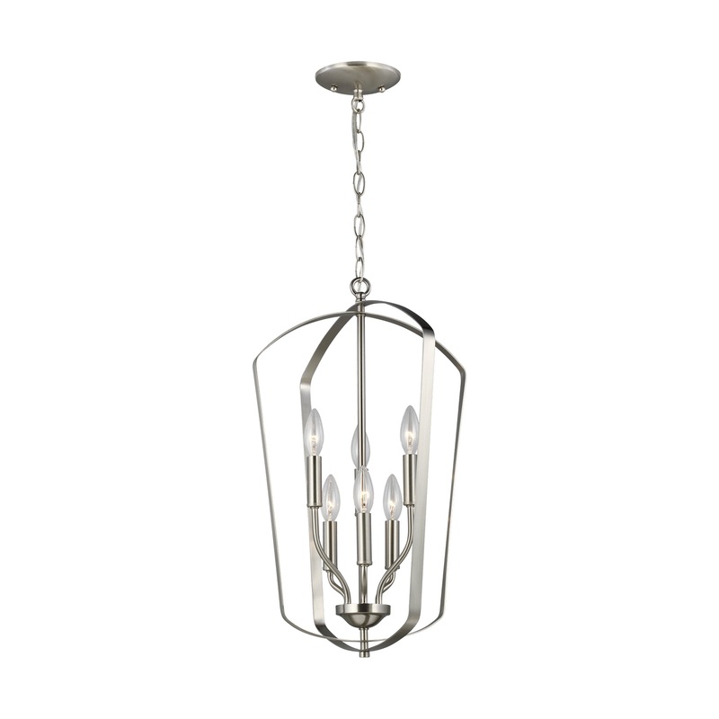 Generation Lighting 5134906EN-962 Romee Six Light Hall / Foyer, Brushed Nickel