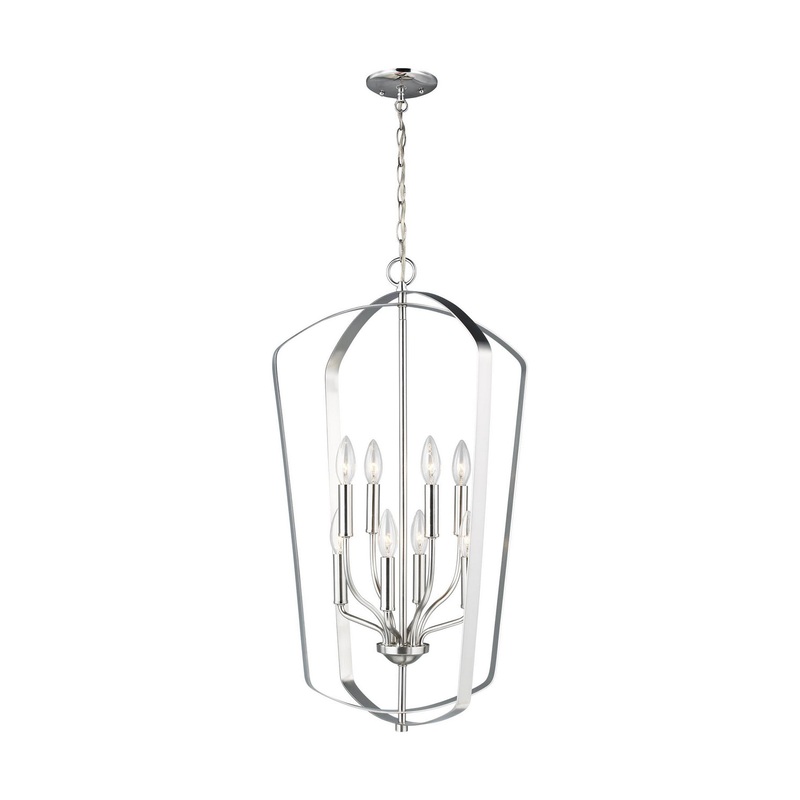 Generation Lighting 5134908EN-962 Romee Eight Light Hall / Foyer, Brushed Nickel