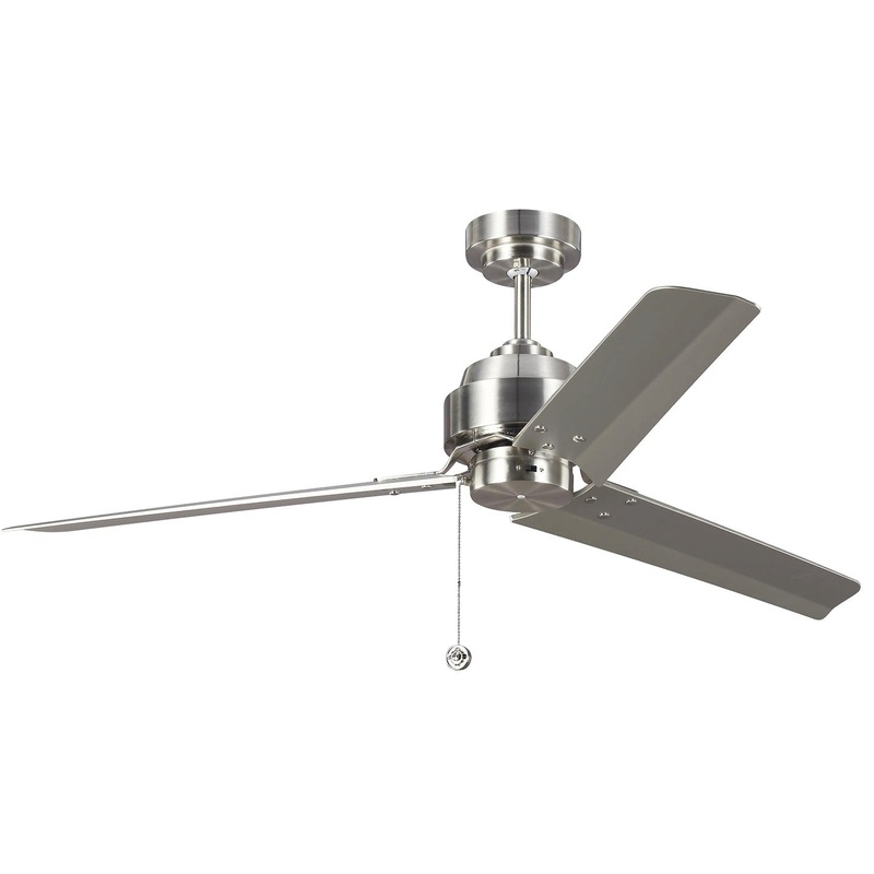 Visual Comfort Fan 3AR54BS Arcade 54 Ceiling Fan, Brushed Steel