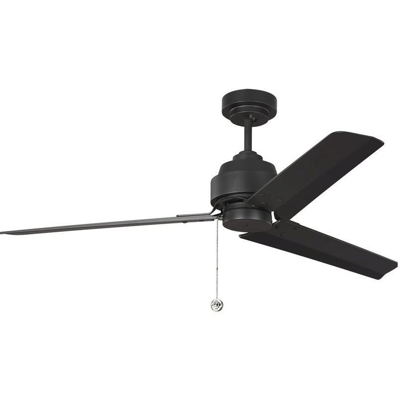 Visual Comfort Fan 3AR54MBK Arcade 54 Ceiling Fan, Midnight Black