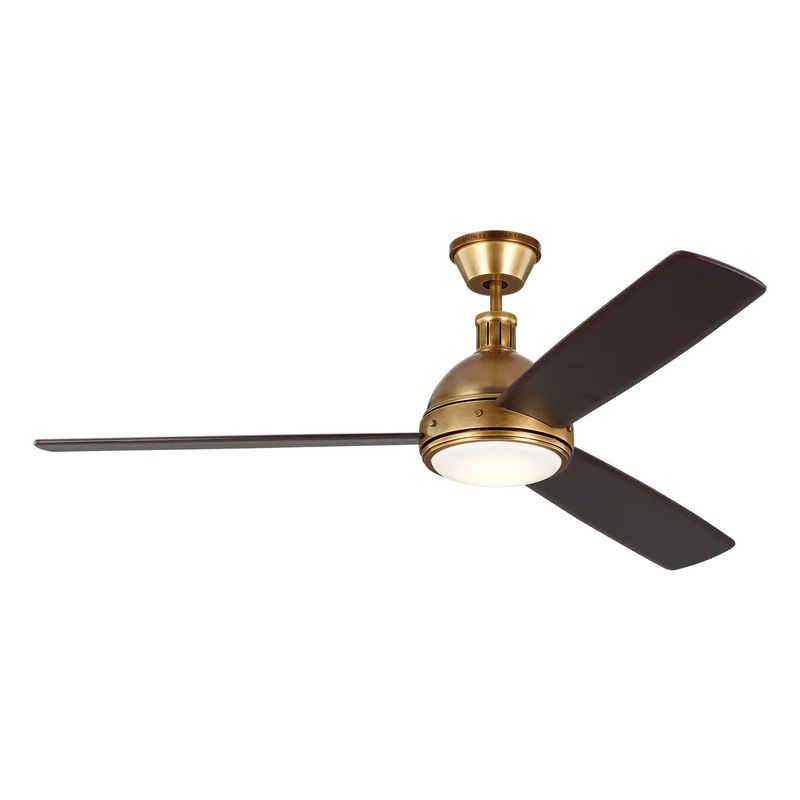 Visual Comfort Fan 3HCKR60HABD Hicks 60 Ceiling Fan, Hand Rubbed Antique Brass
