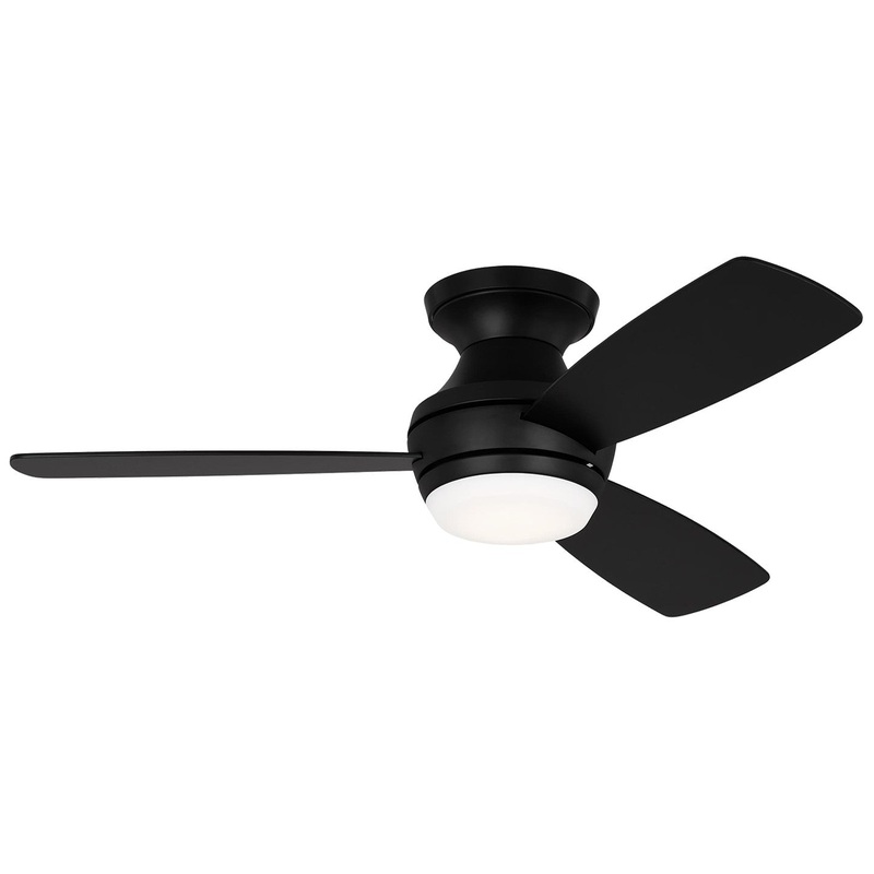 Visual Comfort Fan 3IKR44MBKD Ikon 44 Hugger LED Ceiling Fan, Midnight Black