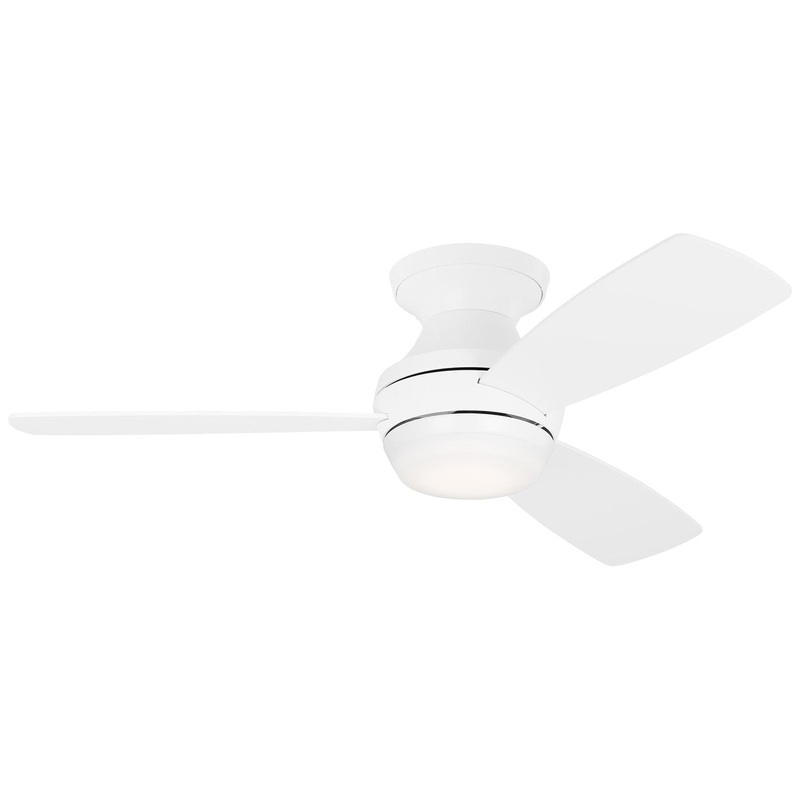 Visual Comfort Fan 3IKR44RZWD Ikon 44 Hugger LED Ceiling Fan, Matte White