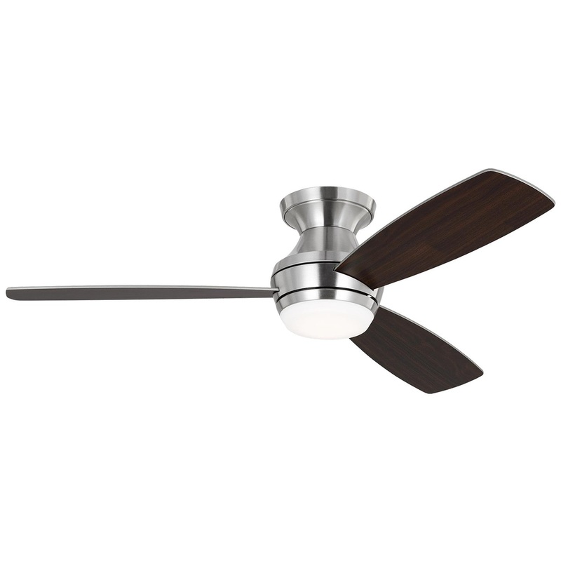 Visual Comfort Fan 3IKR52BSD Ikon 52 Hugger LED Ceiling Fan, Brushed Steel