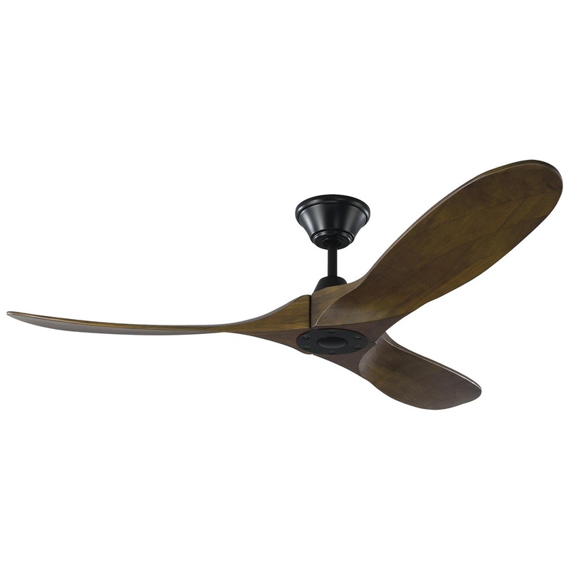 Visual Comfort Fan 3MAVR52BK Maverick 52" Ceiling Fan, Matte Black and Dark Walnut