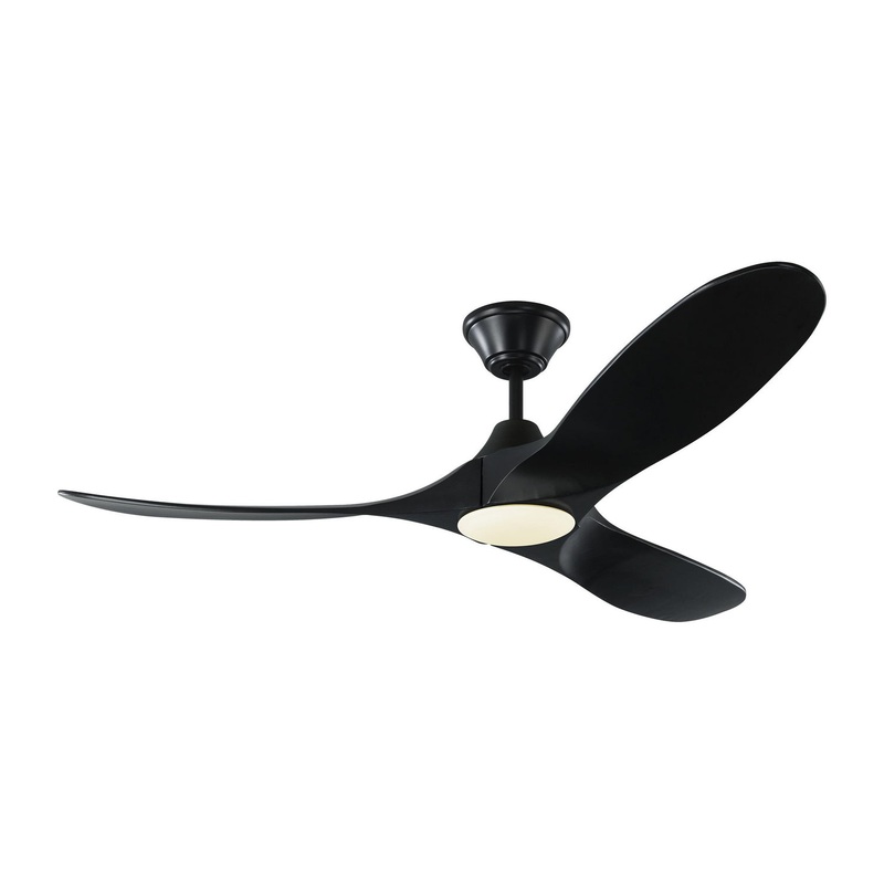 Visual Comfort Fan 3MAVR52BKBKD Maverick 52" LED Ceiling Fan, Matte Black