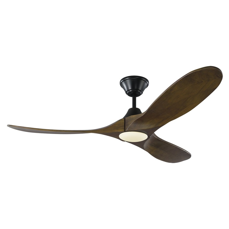 Visual Comfort Fan 3MAVR52BKD Maverick 52" LED Ceiling Fan, Matte Black and Dark Walnut