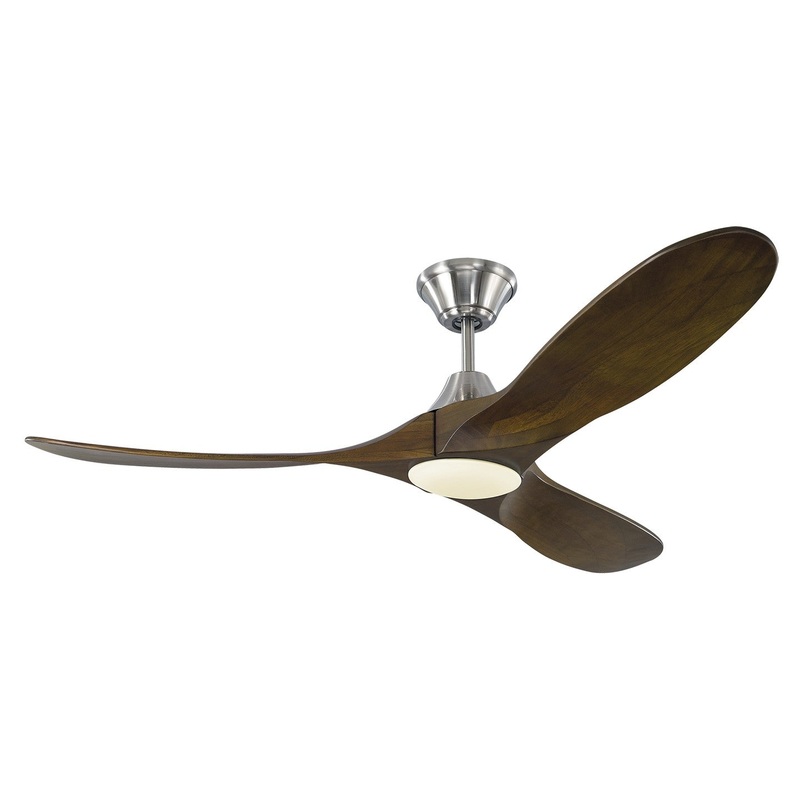 Visual Comfort Fan 3MAVR52BSD Maverick 52" LED Ceiling Fan, Brushed Steel