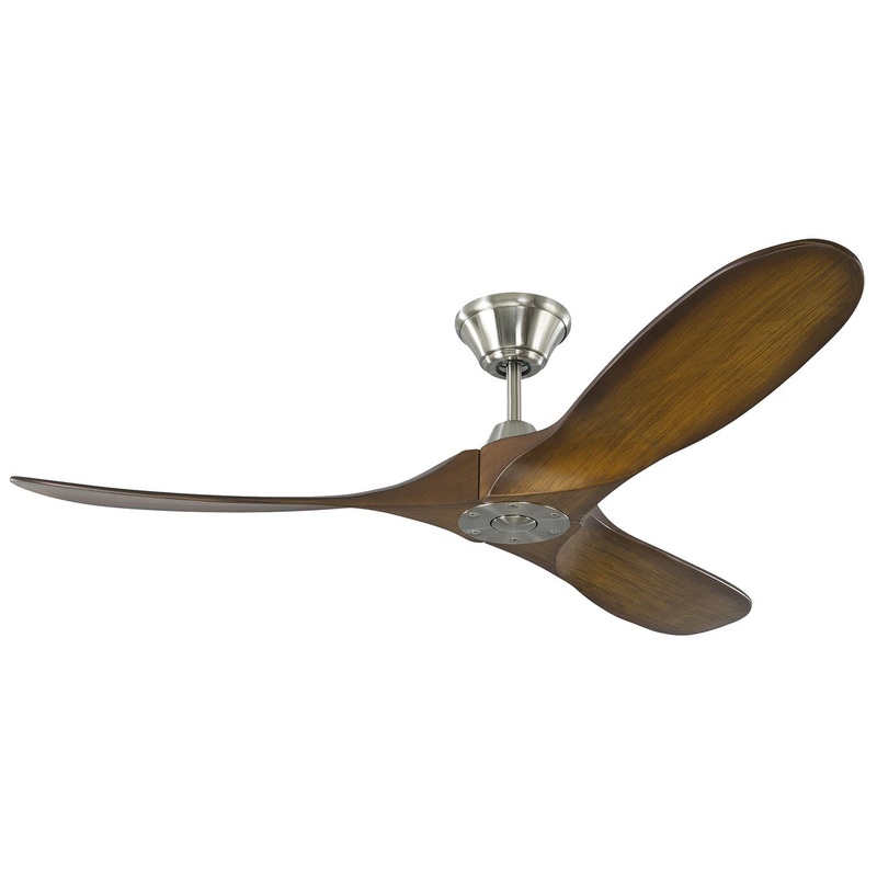 Visual Comfort Fan 3MAVR52BSKOA Maverick 52" Ceiling Fan, Brushed Steel and Koa