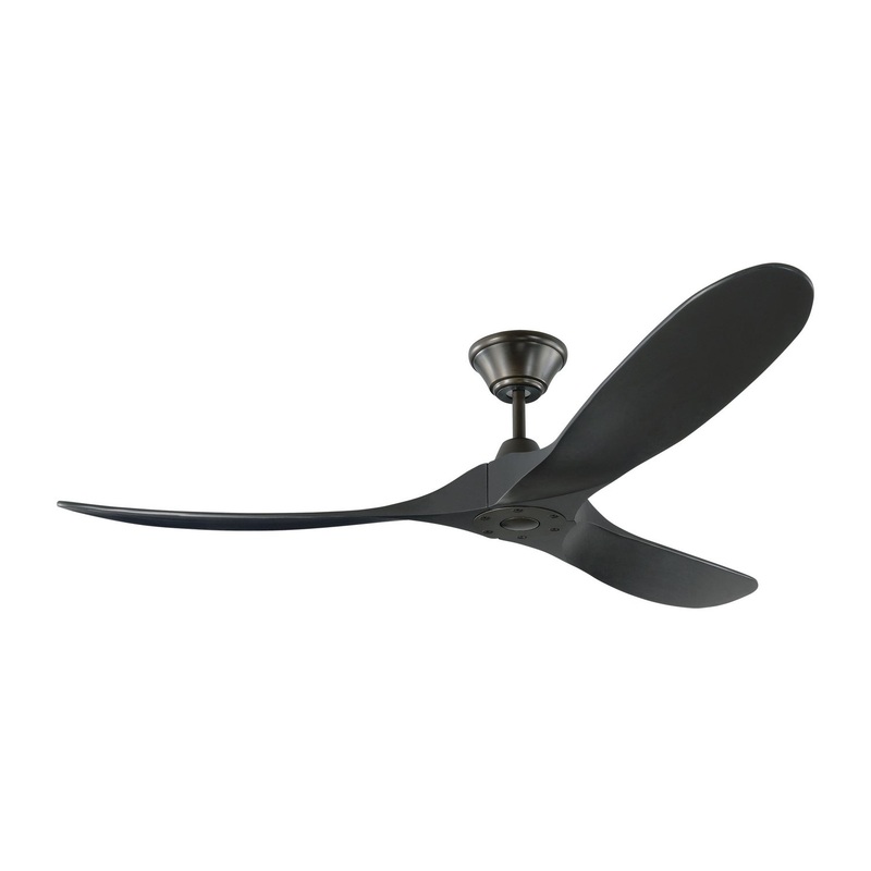 Visual Comfort Fan 3MAVR60BKBK Maverick 60" Ceiling Fan, Matte Black