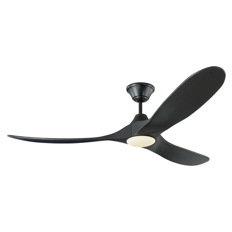 Visual Comfort Fan 3MAVR60BKBKD Maverick 60" LED Ceiling Fan, Matte Black