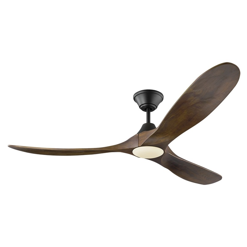 Visual Comfort Fan 3MAVR60BKD Maverick 60" LED Ceiling Fan, Matte Black and Dark Walnut