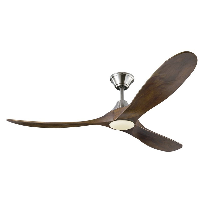 Visual Comfort Fan 3MAVR60BSD Maverick 60" LED Ceiling Fan, Brushed Steel
