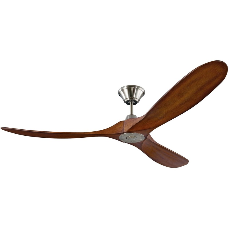 Visual Comfort Fan 3MAVR60BSKOA Maverick 60" Ceiling Fan, Brushed Steel and Koa