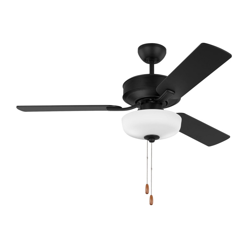 Generation Lighting 3LD48MBKD Linden 48'' Ceiling Fan, Midnight Black