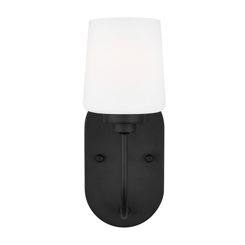 Generation Lighting 4102801-112 Windom One Light Wall / Bath Sconce, Midnight Black