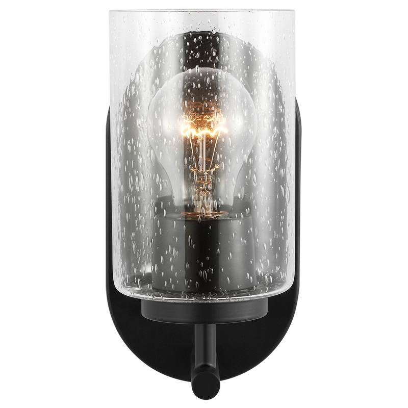 Generation Lighting 41170-112 Oslo One Light Wall / Bath Sconce, Midnight Black