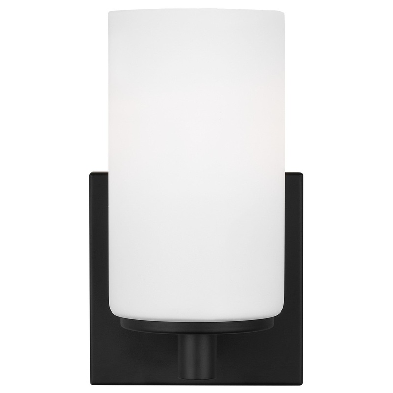 Generation Lighting 4139101EN3-112 Hettinger One Light Wall / Bath Sconce, Midnight Black