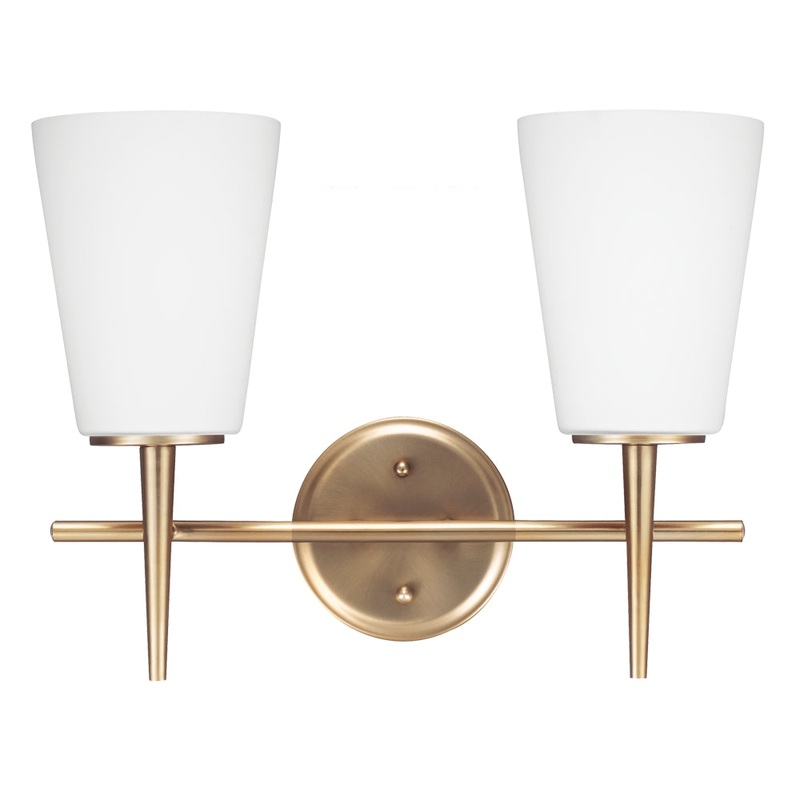 Generation Lighting 4440402-848 Driscoll Two Light Wall / Bath, Satin Brass
