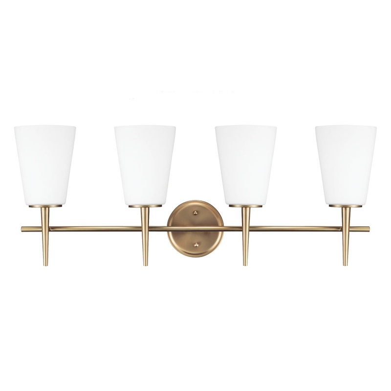 Generation Lighting 4440404-848 Driscoll Four Light Wall / Bath, Satin Brass