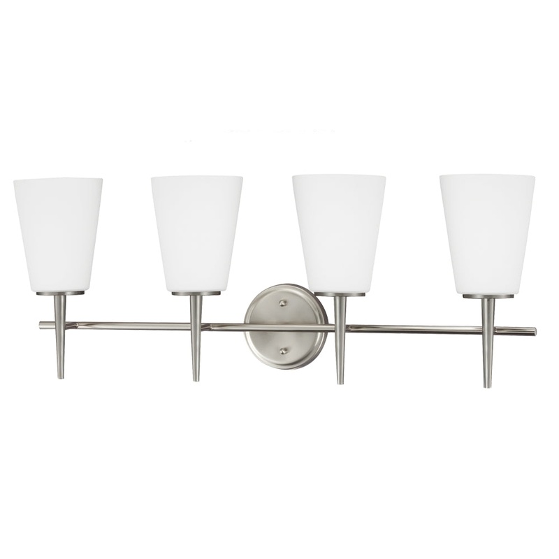 Generation Lighting 4440404-962 Driscoll Four Light Wall / Bath, Brushed Nickel