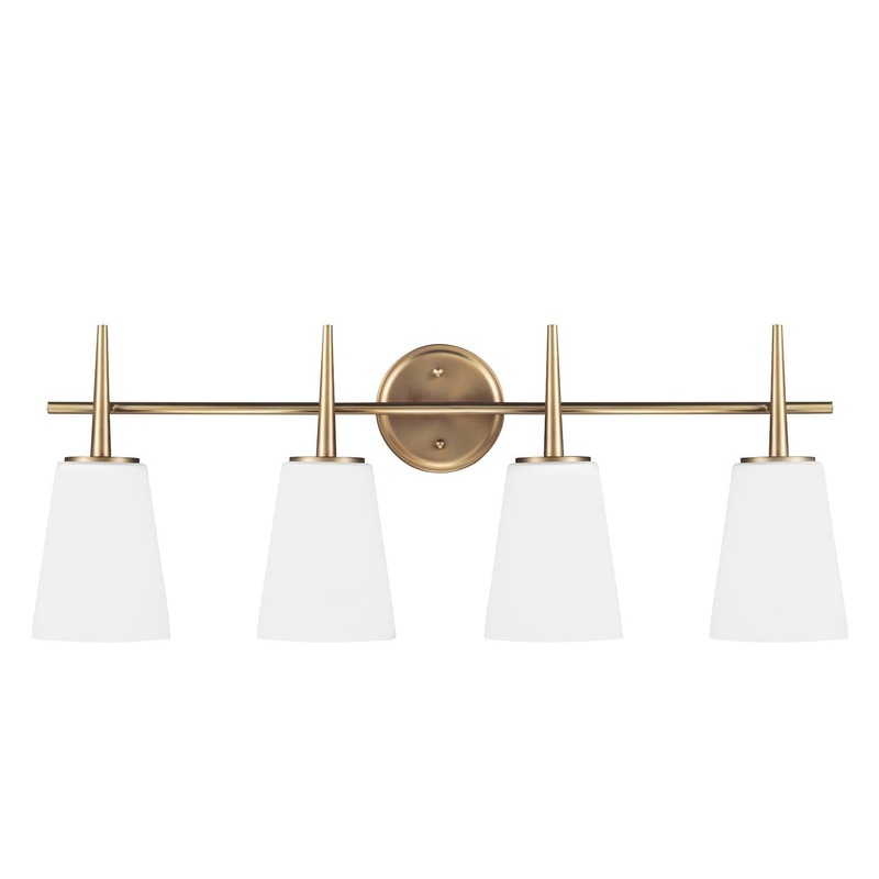 Generation Lighting 4440404EN3-848 Driscoll Four Light Wall / Bath, Satin Brass