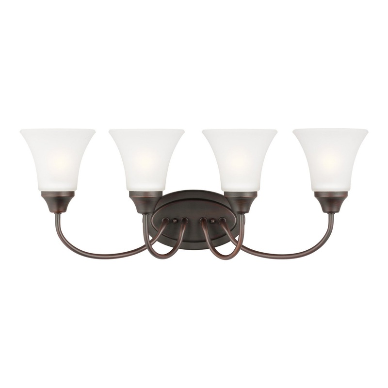 Generation Lighting 44808EN3-710 Holman Four Light Wall / Bath, Bronze