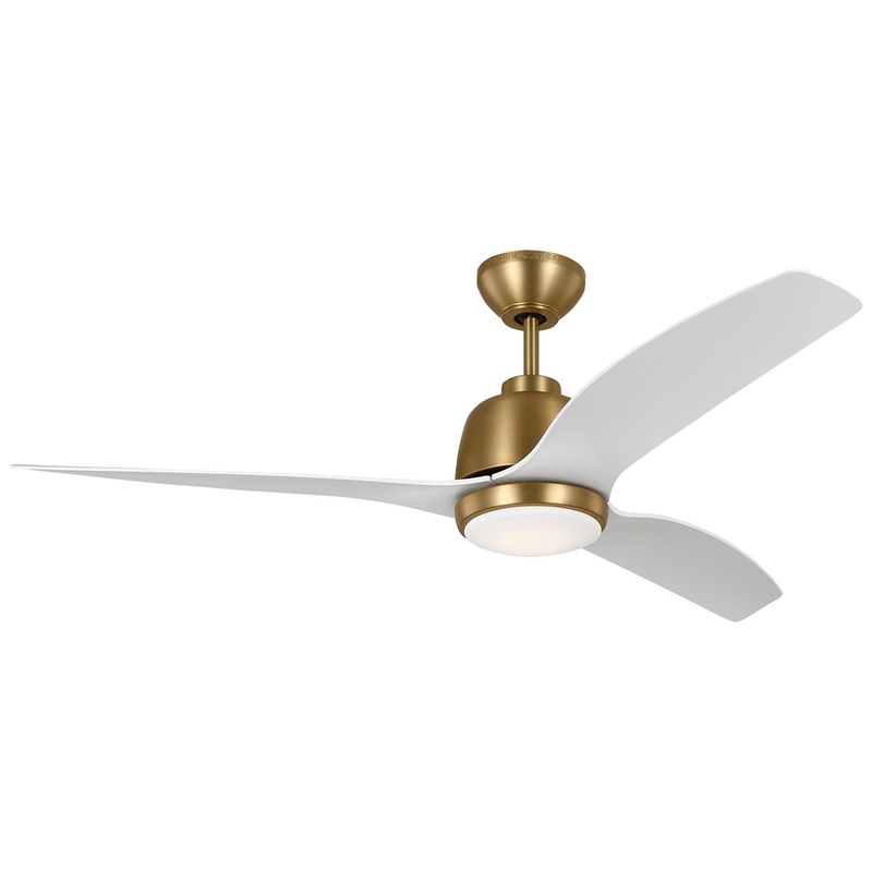 Visual Comfort Fan 3AVLR54SBD Avila 54 LED Ceiling Fan, Satin Brass