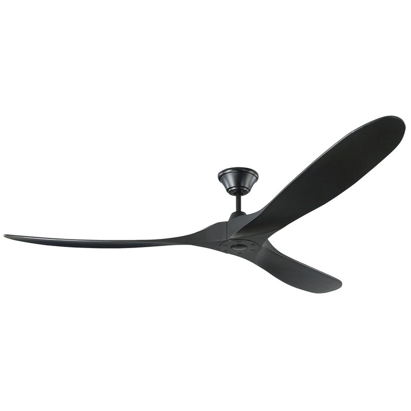 Visual Comfort Fan 3MAVR70BKBK Maverick 70" Ceiling Fan, Matte Black