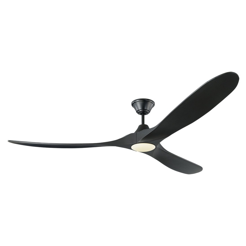 Visual Comfort Fan 3MAVR70BKBKD Maverick 70" LED Ceiling Fan, Matte Black
