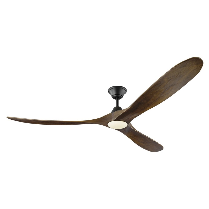 Visual Comfort Fan 3MAVR70BKD Maverick 70" LED Ceiling Fan, Matte Black and Dark Walnut