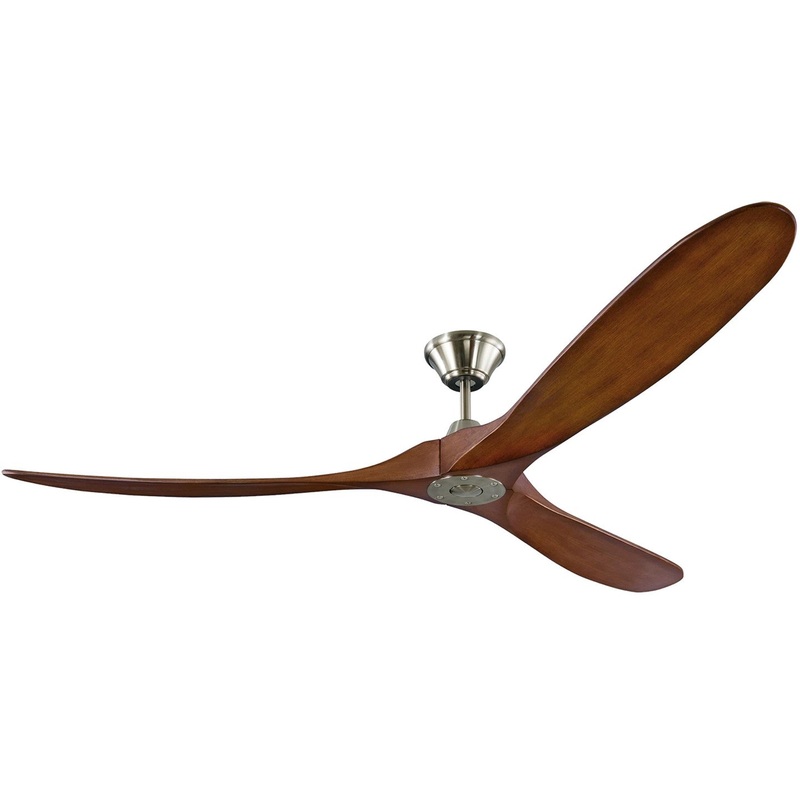 Visual Comfort Fan 3MAVR70BSKOA Maverick 70" Ceiling Fan, Brushed Steel and Koa