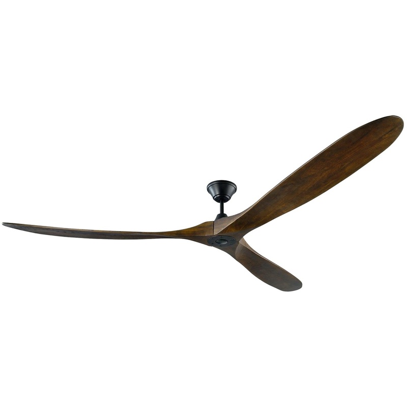 Visual Comfort Fan 3MAVR88BK Maverick 88" Ceiling Fan, Matte Black and Dark Walnut