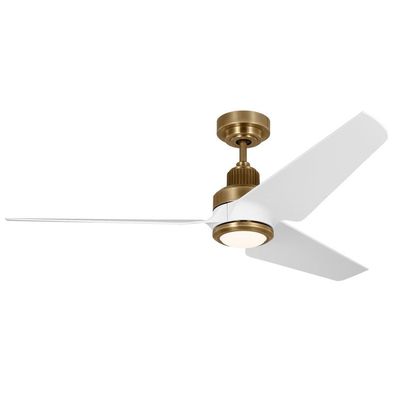 Visual Comfort Fan 3RULSM52HABD Ruhlmann 52 Smart LED Ceiling Fan, Hand Rubbed Antique Brass