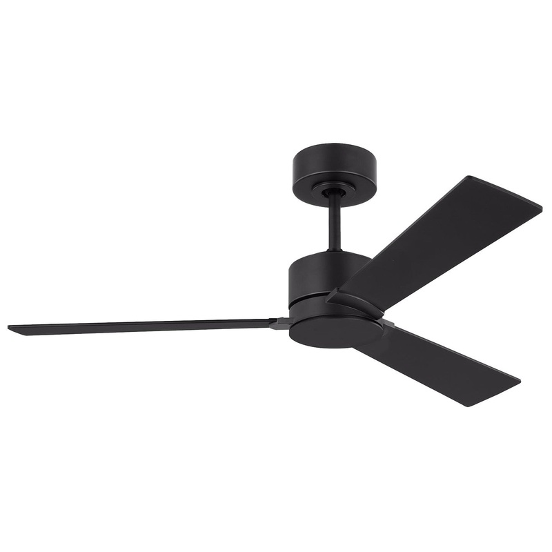 Visual Comfort Fan 3RZR44MBK Rozzen 44 Ceiling Fan, Midnight Black