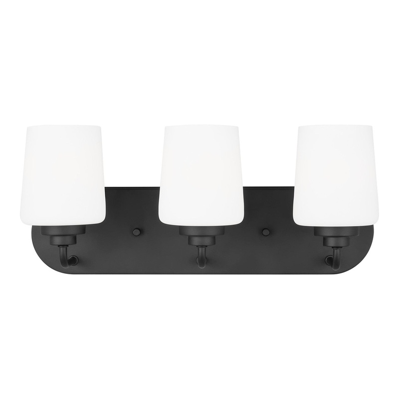 Generation Lighting 4402803-112 Windom Three Light Wall / Bath, Midnight Black