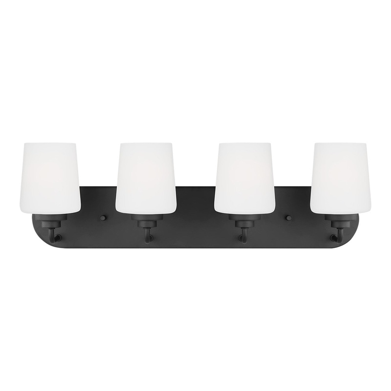 Generation Lighting 4402804-112 Windom Four Light Wall / Bath, Midnight Black