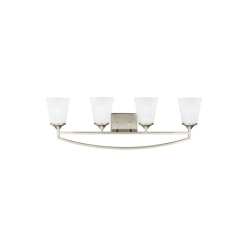 Generation Lighting 4424504-962 Hanford Four Light Wall / Bath, Brushed Nickel