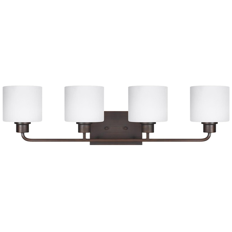 Generation Lighting 4428804-710 Canfield Four Light Wall / Bath, Bronze