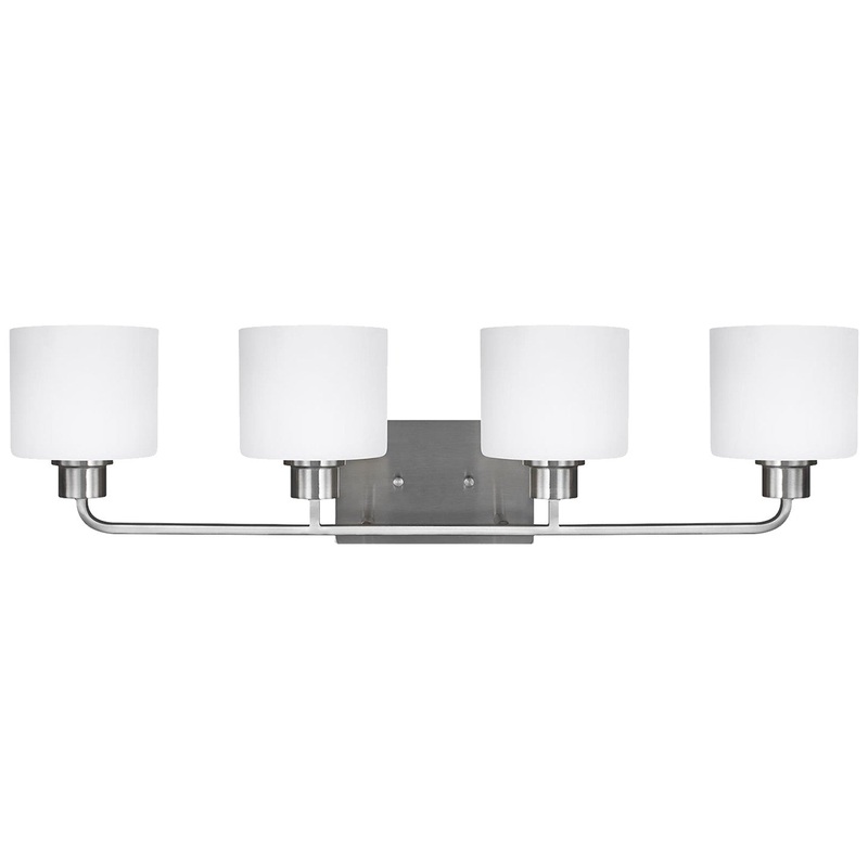 Generation Lighting 4428804-962 Canfield Four Light Wall / Bath, Brushed Nickel