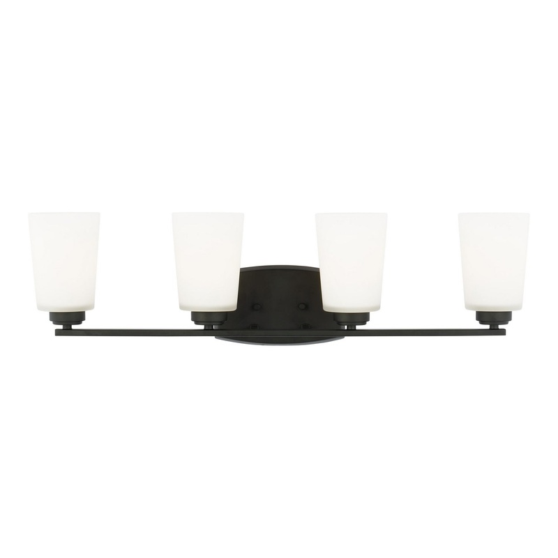 Generation Lighting 4428904-112 Franport Four Light Wall / Bath, Midnight Black