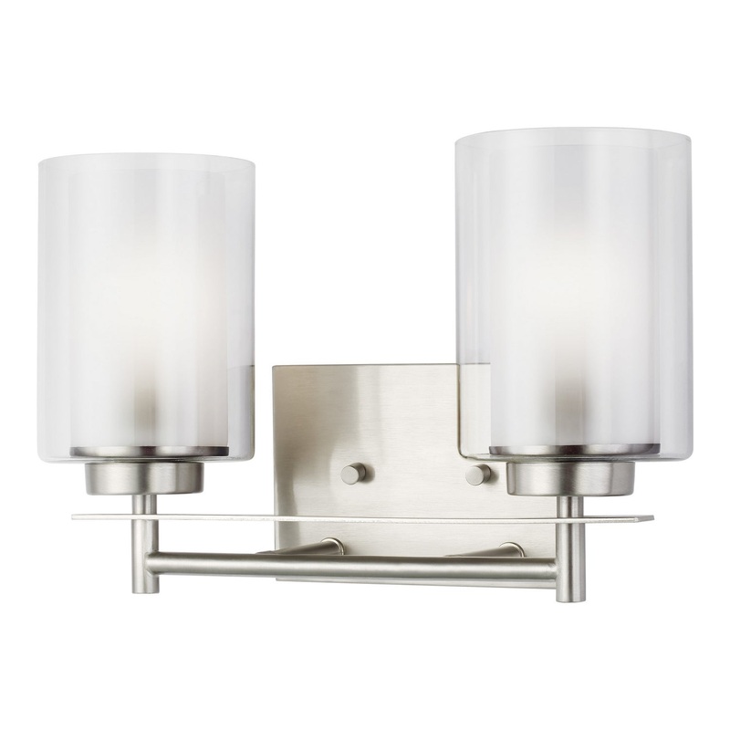 Generation Lighting 4437302EN3-962 Elmwood Park Two Light Wall / Bath, Brushed Nickel
